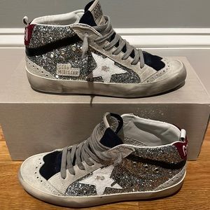 Golden Goose Mid Star Classic Suede/Glitter Women’s Sz 38